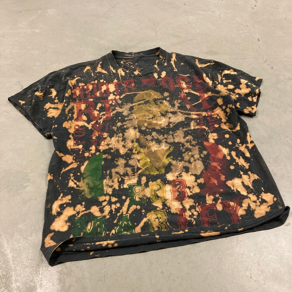 Y2K acid wash bob Marley shirt